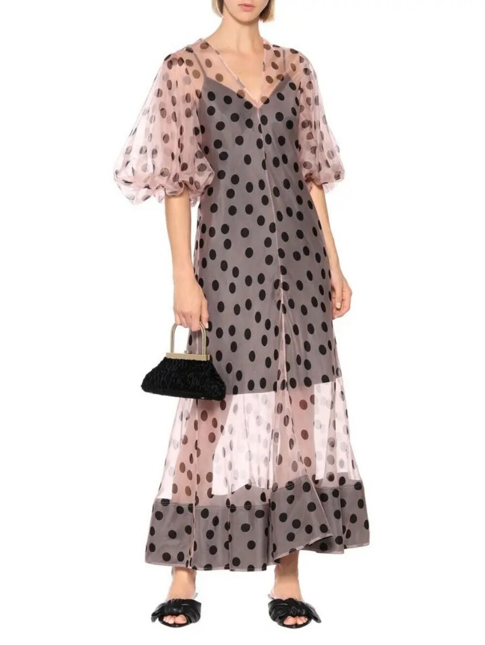 NWT Lee Mathews Pink Organza Maxi Dress